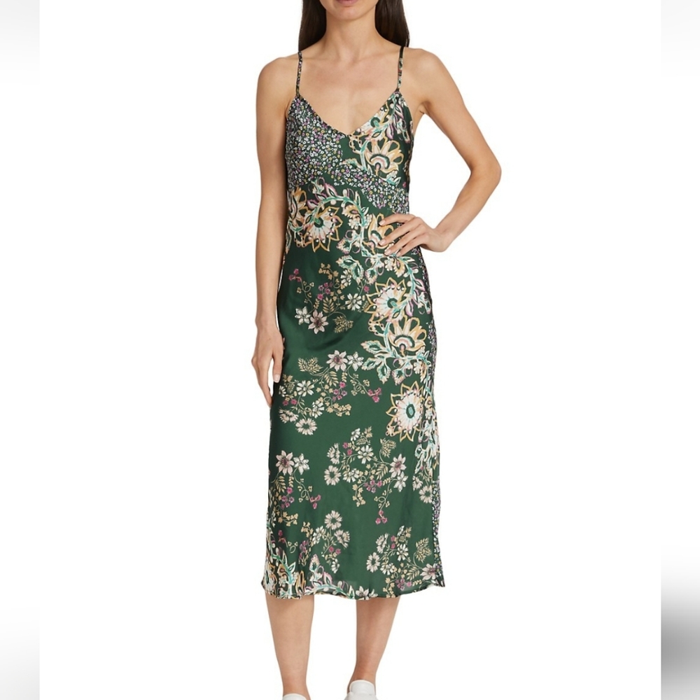 Free People Your Better Side Midi Slip Dress Silky Floral Print Siz Sm Md Lg NWT - Picture 11 of 14